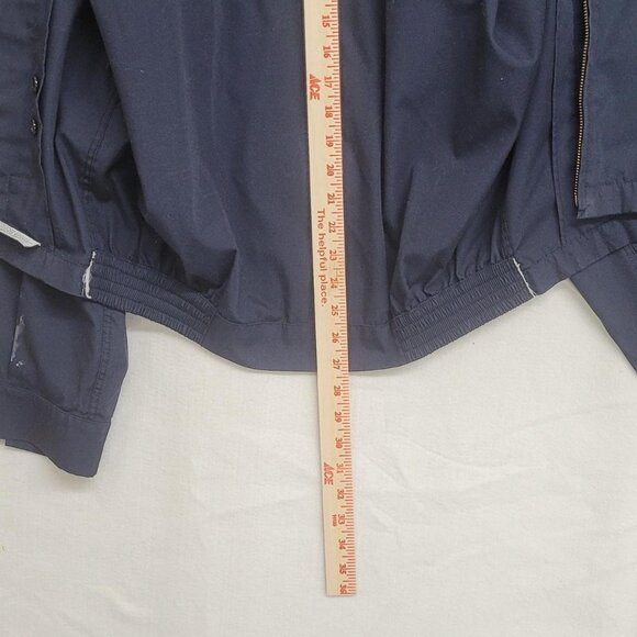 London Fog navy blue bomber-style jacket with both zipper and button closure 44L - Picture 5 of 7